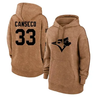 Women's Jose Canseco Toronto Blue Jays Brown 2023 Salute to Service Pullover Hoodie