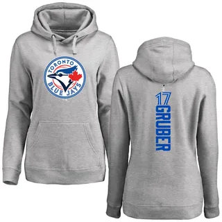 Women's Kelly Gruber Toronto Blue Jays Ash Backer Pullover Hoodie