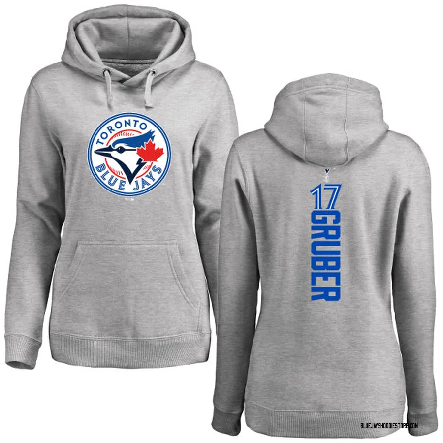 Women's Kelly Gruber Toronto Blue Jays Ash Backer Pullover Hoodie