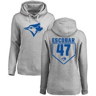 Women's Kelvim Escobar Toronto Blue Jays Gray RBI Pullover Hoodie - Heathered