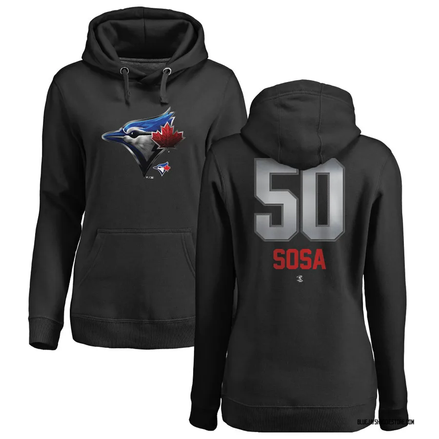 Women's Lenyn Sosa Toronto Blue Jays Black Midnight Mascot Pullover Hoodie -