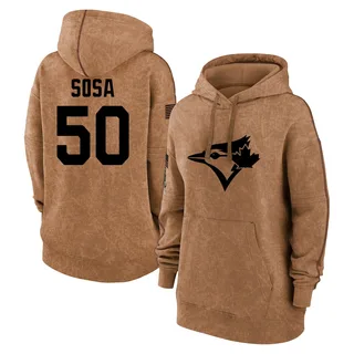 Women's Lenyn Sosa Toronto Blue Jays Brown 2023 Salute to Service Pullover Hoodie