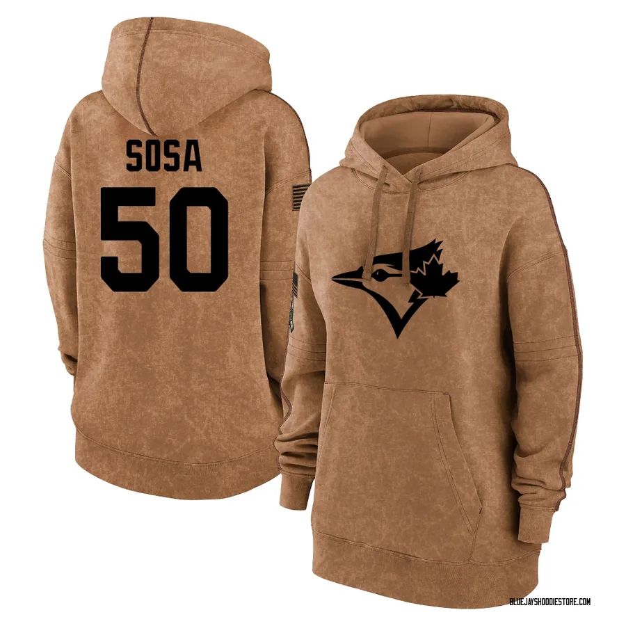 Women's Lenyn Sosa Toronto Blue Jays Brown 2023 Salute to Service Pullover Hoodie