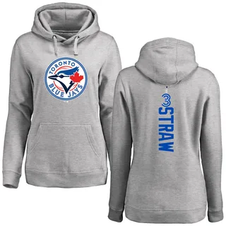 Women's Myles Straw Toronto Blue Jays Ash Backer Pullover Hoodie