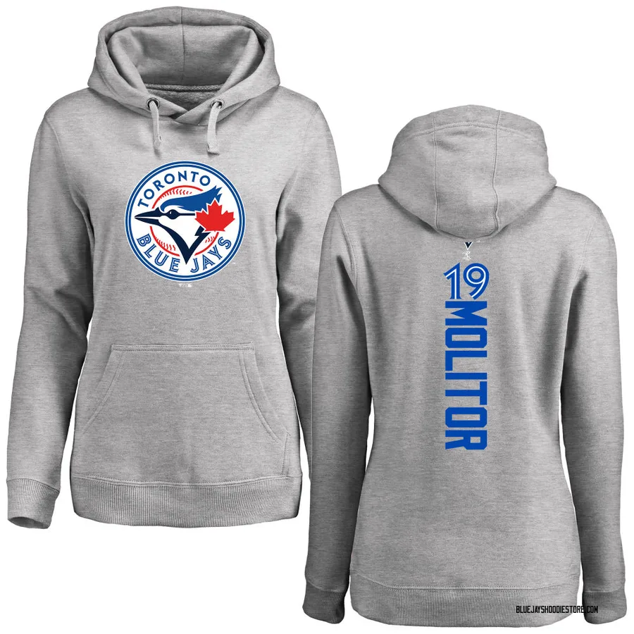 Women's Paul Molitor Toronto Blue Jays Ash Backer Pullover Hoodie
