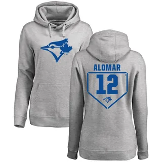 Women's Roberto Alomar Toronto Blue Jays Gray RBI Pullover Hoodie - Heathered