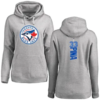 Women's Robinson Pina Toronto Blue Jays Ash Backer Pullover Hoodie