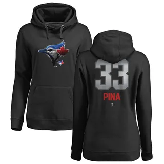 Women's Robinson Pina Toronto Blue Jays Black Midnight Mascot Pullover Hoodie -