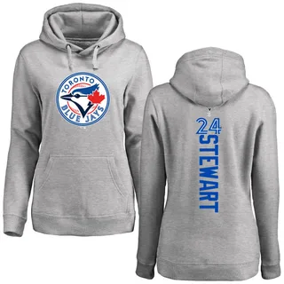 Women's Shannon Stewart Toronto Blue Jays Ash Backer Pullover Hoodie