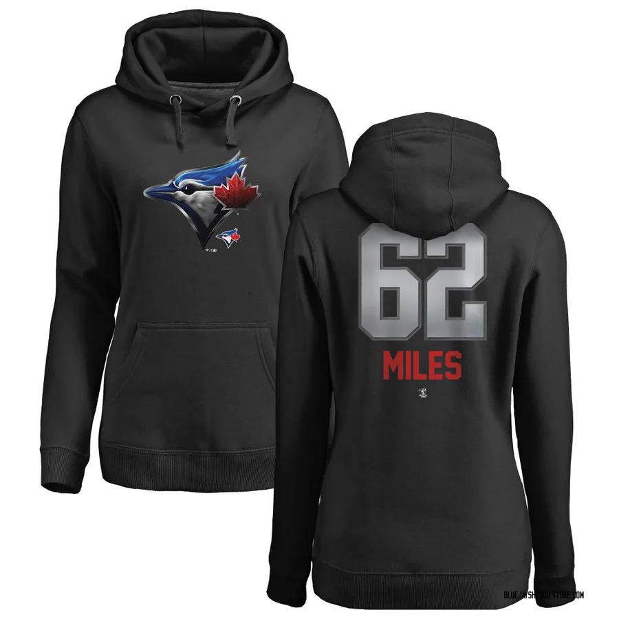 Women's Spencer Miles Toronto Blue Jays Black Midnight Mascot Pullover Hoodie -