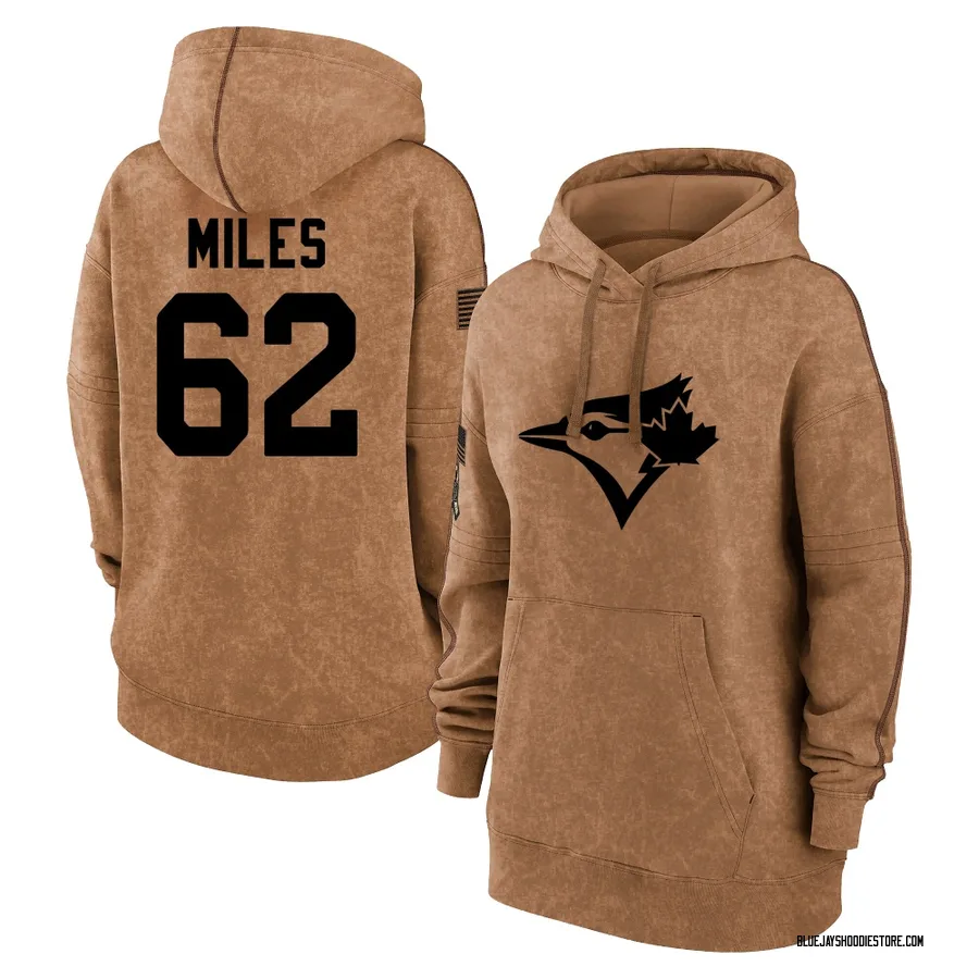 Women's Spencer Miles Toronto Blue Jays Brown 2023 Salute to Service Pullover Hoodie