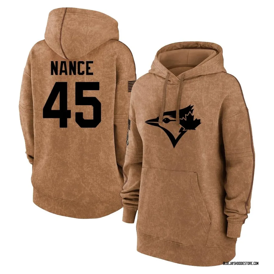 Women's Tommy Nance Toronto Blue Jays Brown 2023 Salute to Service Pullover Hoodie