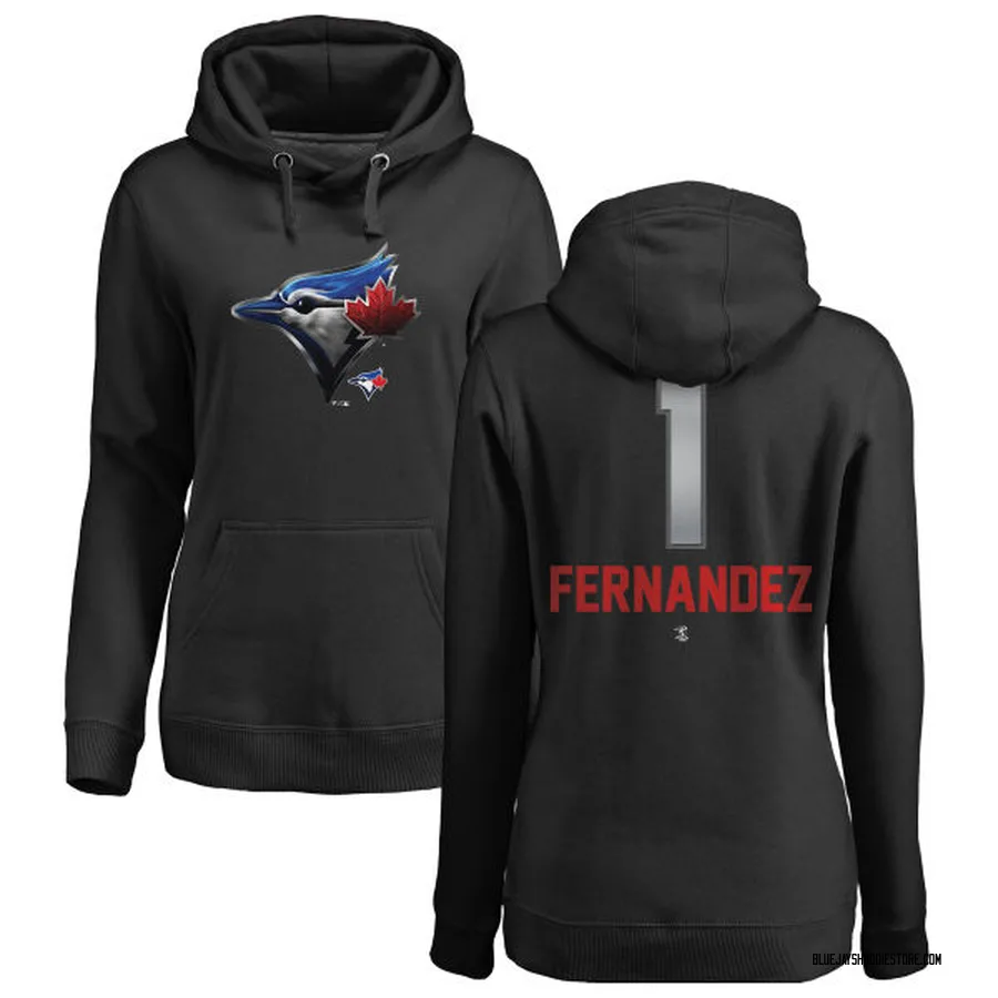 Women's Tony Fernandez Toronto Blue Jays Black Midnight Mascot Pullover Hoodie -