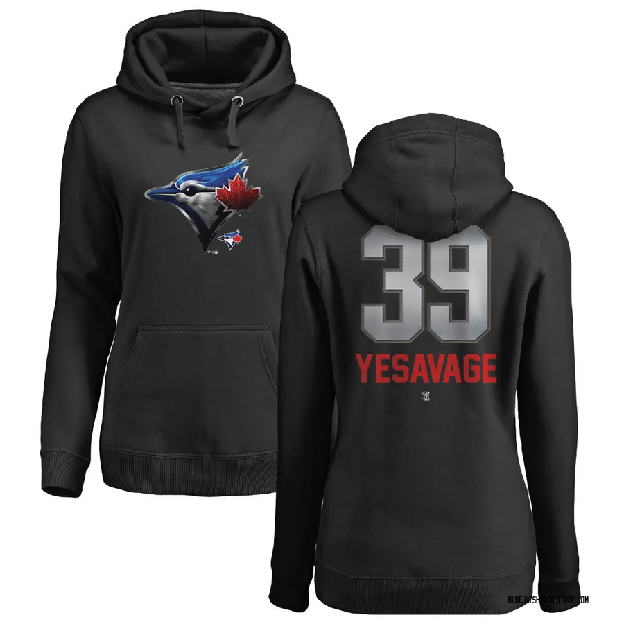 Women's Trey Yesavage Toronto Blue Jays Black Midnight Mascot Pullover Hoodie -