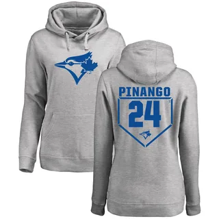 Women's Yohendrick Pinango Toronto Blue Jays Gray RBI Pullover Hoodie - Heathered