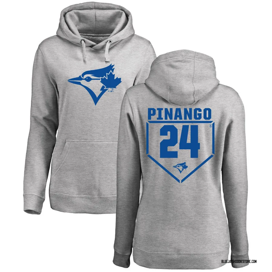 Women's Yohendrick Pinango Toronto Blue Jays Gray RBI Pullover Hoodie - Heathered