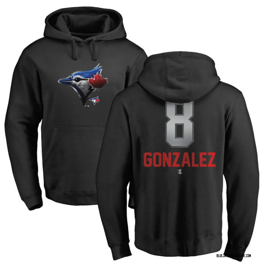 Youth Alex Gonzalez Toronto Blue Jays Black Midnight Mascot Pullover Hoodie -