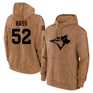 Youth Anthony Bass Toronto Blue Jays Brown 2023 Salute to Service Club Pullover Hoodie