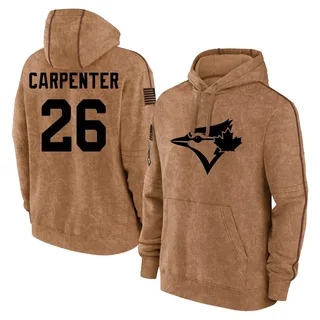 Youth Chris Carpenter Toronto Blue Jays Brown 2023 Salute to Service Club Pullover Hoodie