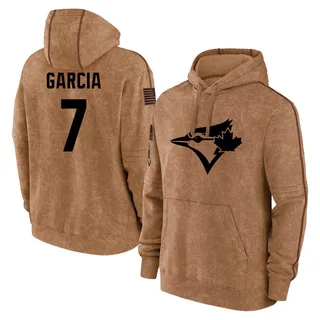 Youth Damaso Garcia Toronto Blue Jays Brown 2023 Salute to Service Club Pullover Hoodie