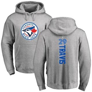 Youth Devon Travis Toronto Blue Jays Ash Backer Pullover Hoodie