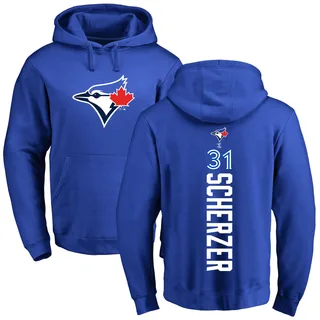 Youth Max Scherzer Toronto Blue Jays Royal Backer Pullover Hoodie