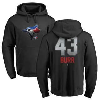 Youth Ryan Burr Toronto Blue Jays Black Midnight Mascot Pullover Hoodie -