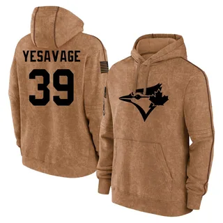 Youth Trey Yesavage Toronto Blue Jays Brown 2023 Salute to Service Club Pullover Hoodie